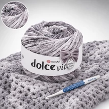 YarnArt Dolce Vita színátmenetes zsenília fonal - 3401 - Mandulakávé