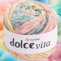 YarnArt Dolce Vita színátmenetes zsenília fonal - 3402 - Szivárványhab