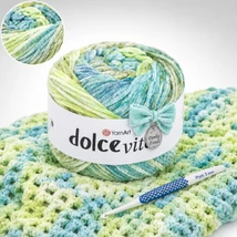 YarnArt Dolce Vita színátmenetes zsenília fonal - 3406 - Tavaszliget
