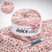 YarnArt Dolce Vita színátmenetes zsenília fonal - 3409 - Mályvabokor