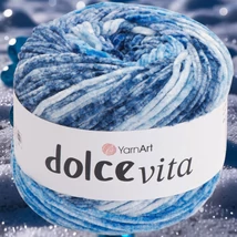 YarnArt Dolce Vita színátmenetes zsenília fonal - 3410 - Kékforrás