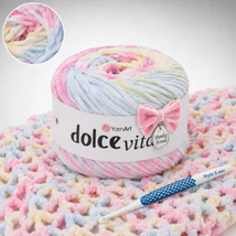 YarnArt Dolce Vita színátmenetes zsenília fonal - 3413 - Selymes Pillecukor
