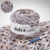 YarnArt Dolce Vita színátmenetes zsenília fonal - 3414 - Cappuccino Frappé