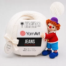 YarnArt Jeans amigurumi fonal - 01 Habcsók -
