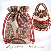 Zsinóros táskabélés - Keleti varázs mandala - 25x21 cm