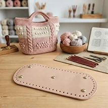 30 x 12 cm bőr ovális táska alj -púder rózsaszín -