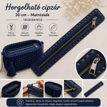 30 cm hosszú, 5 cm széles cipzár - matróz kék - színben -