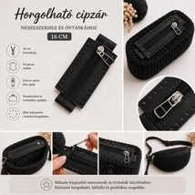 16 cm hosszú cipzár - fekete -