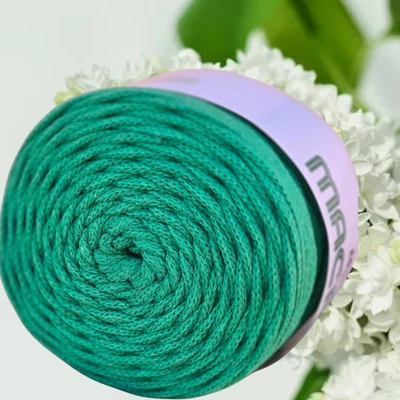 4 mm makramé - zsinórfonal - benetton zöld –