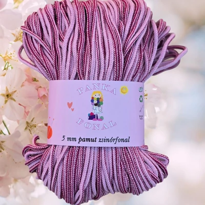 5 mm zsinórfonal Rózsaszín párduc színben - Panka -