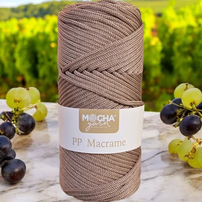 3 mm makramé fonal Mocha - Bíbor barna -