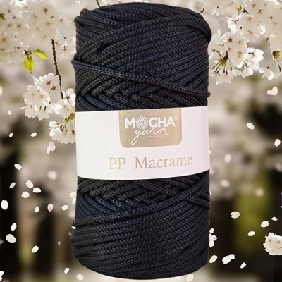 3 mm makramé fonal - Fekete – Mocha