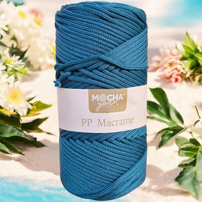 3 mm makramé fonal Petrol - Mocha -