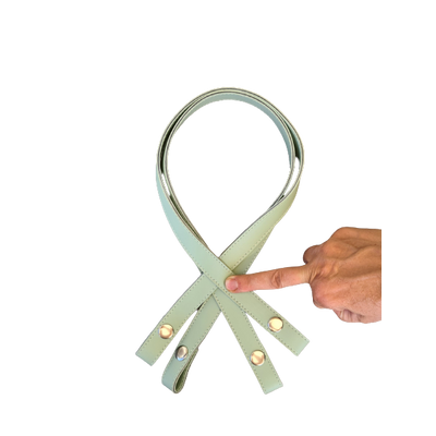 70 cm hosszú, Menta zöld patentos táskafül