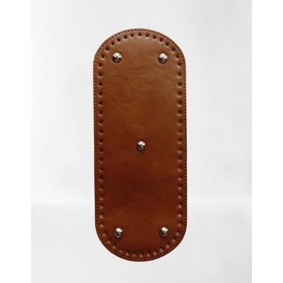 30 x 12 cm bőr ovális táska alj - érett barna -