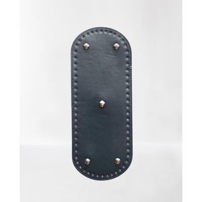 30 x 12 cm bőr ovális táska alj - sötétkék -