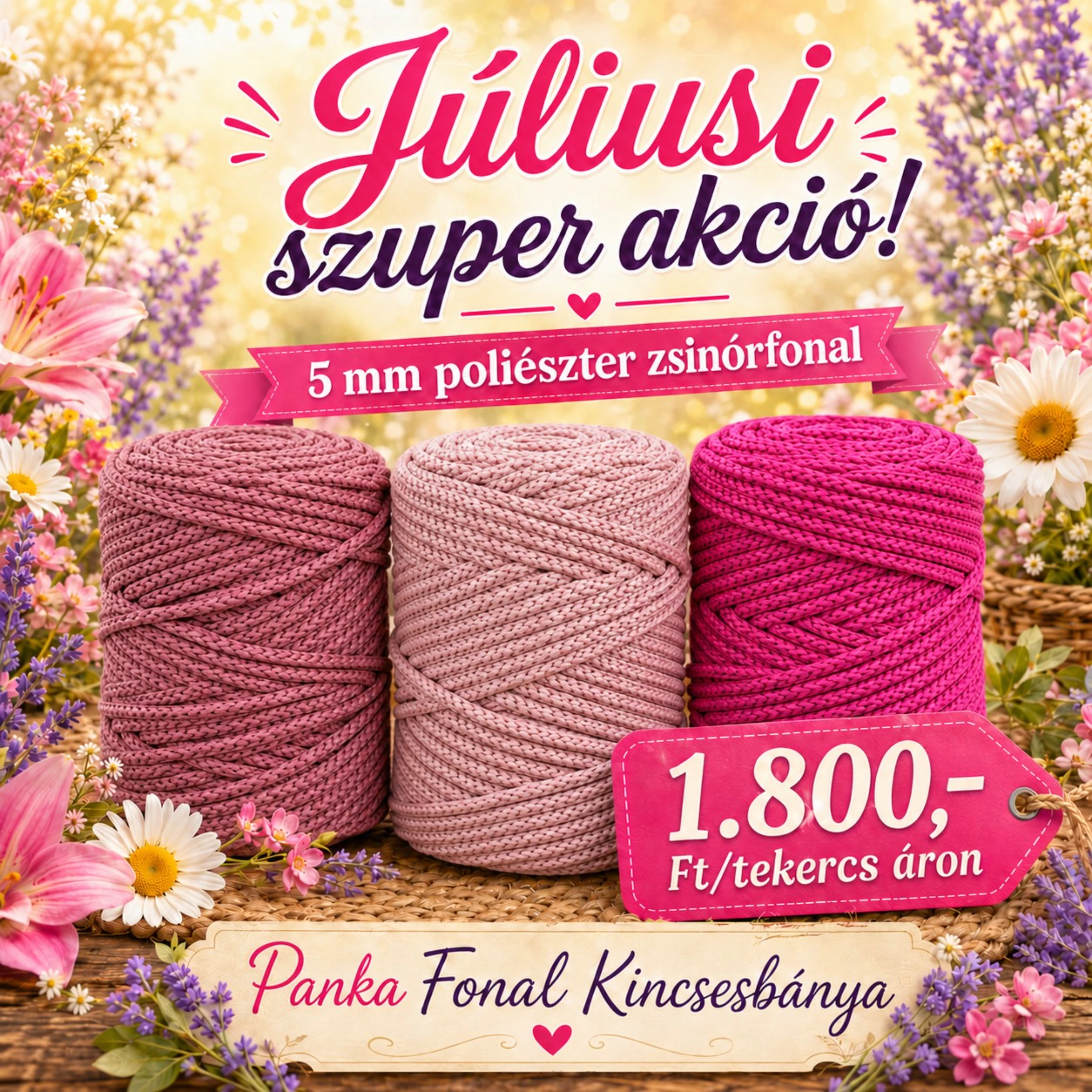 5 mm poliészter fonal akció